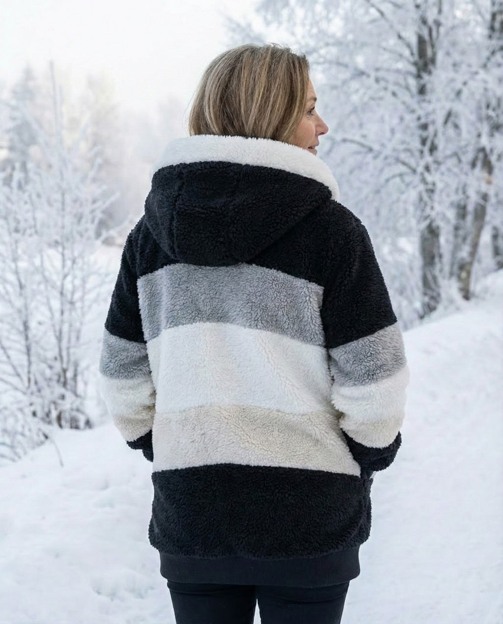Ombretta | Cappotto Peluche Bicolore