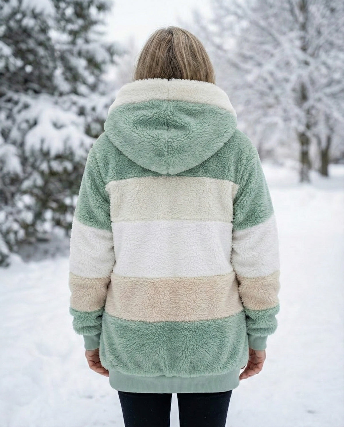 Ombretta | Cappotto Peluche Bicolore