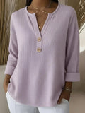 Lucia | Maglietta Henley Goffrata con Bottoni