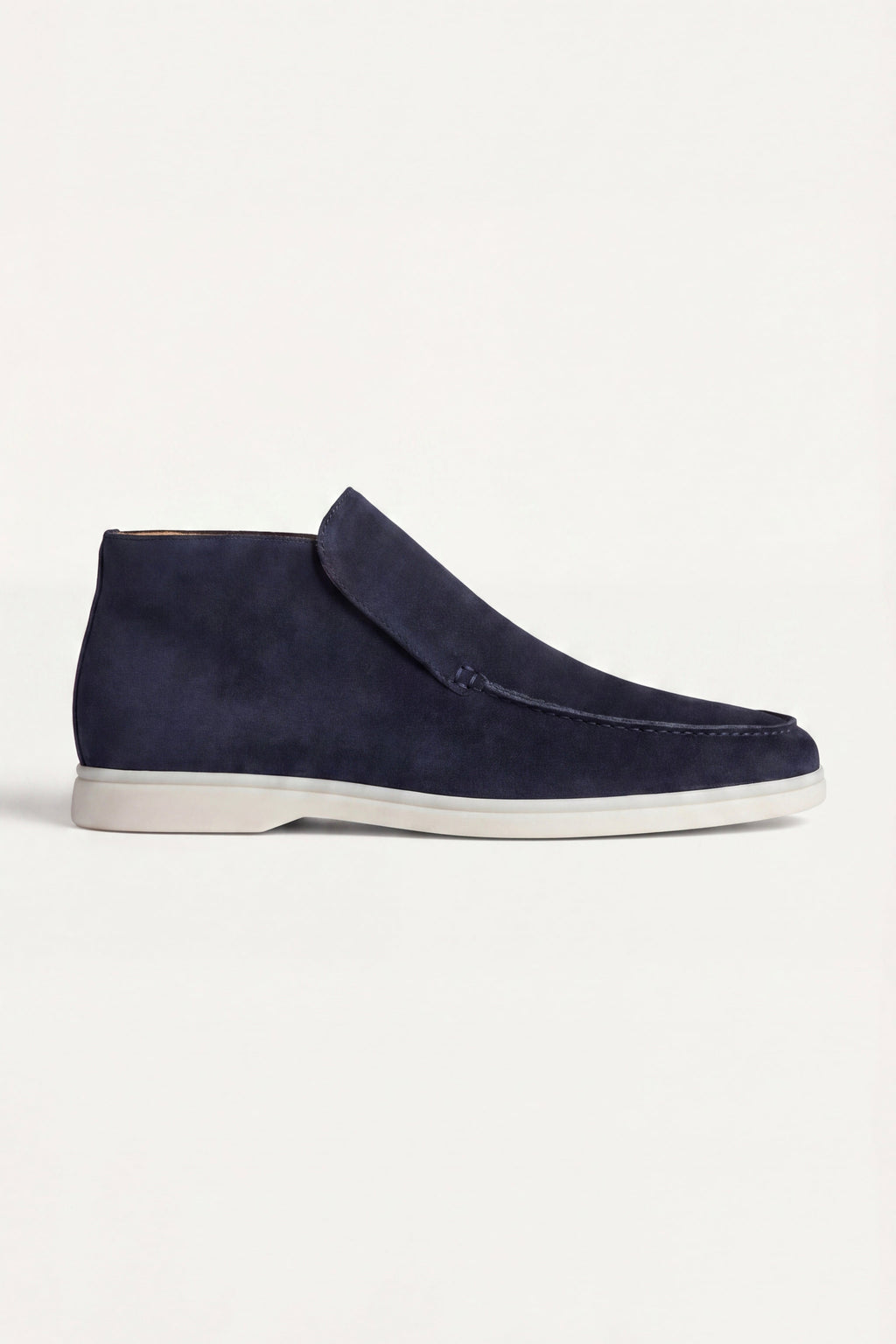 Monaco | Mocassino Aperto Camoscio — Blu Navy