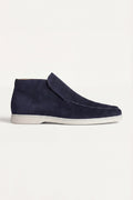 Monaco | Mocassino Aperto Camoscio — Blu Navy