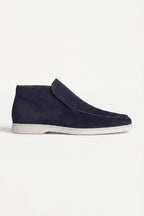 Monaco | Mocassino Aperto Camoscio — Blu Navy