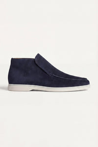 Monaco | Mocassino Aperto Camoscio — Blu Navy
