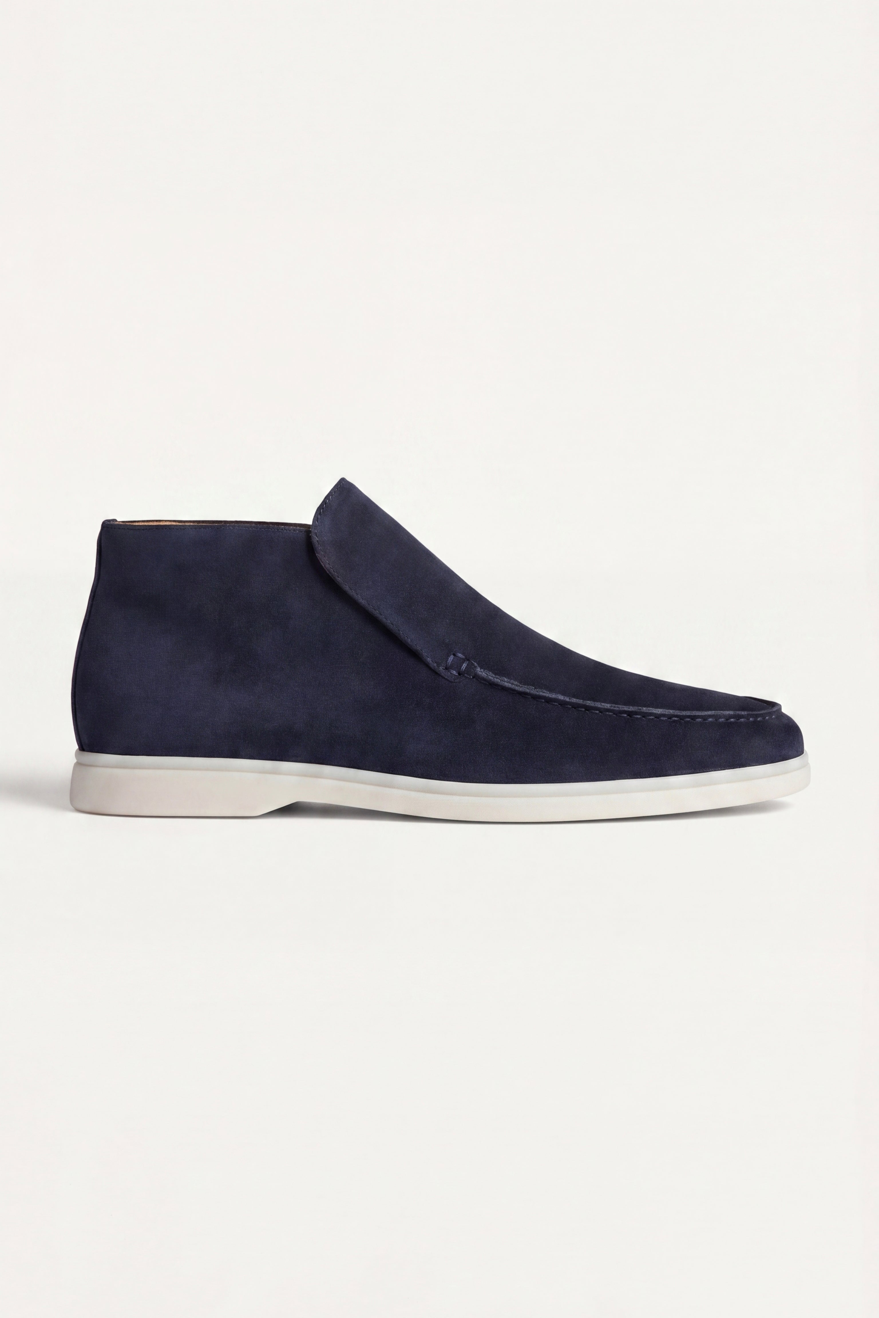 Monaco | Mocassino Aperto Camoscio — Blu Navy