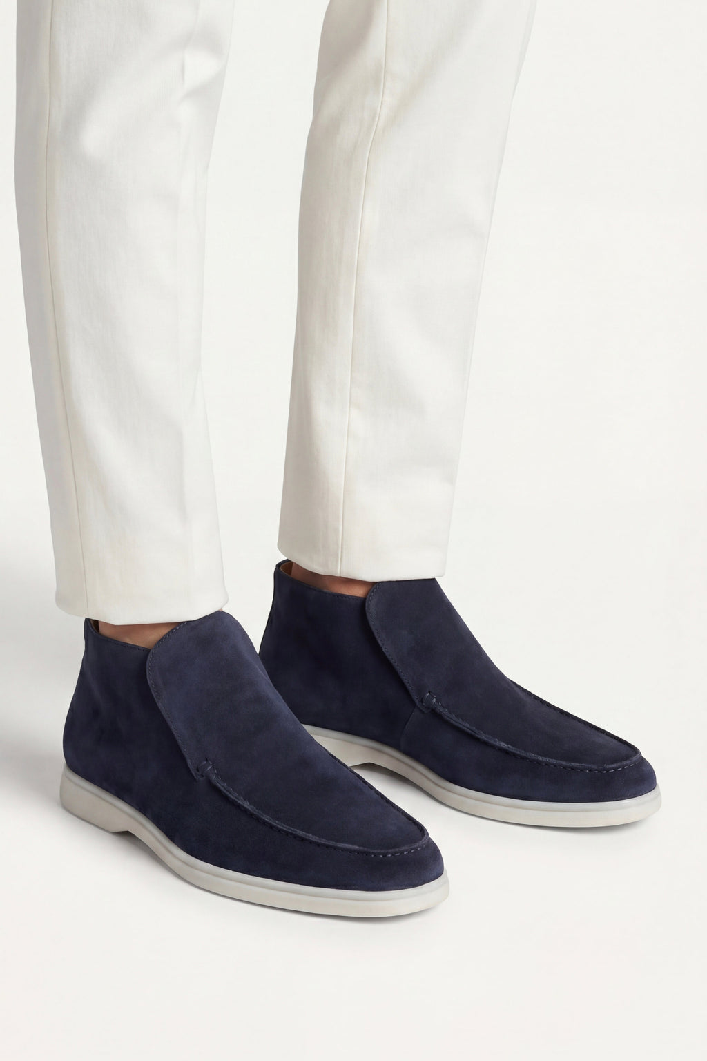 Monaco | Mocassino Aperto Camoscio — Blu Navy