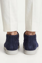 Monaco | Mocassino Aperto Camoscio — Blu Navy
