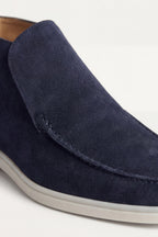 Monaco | Mocassino Aperto Camoscio — Blu Navy