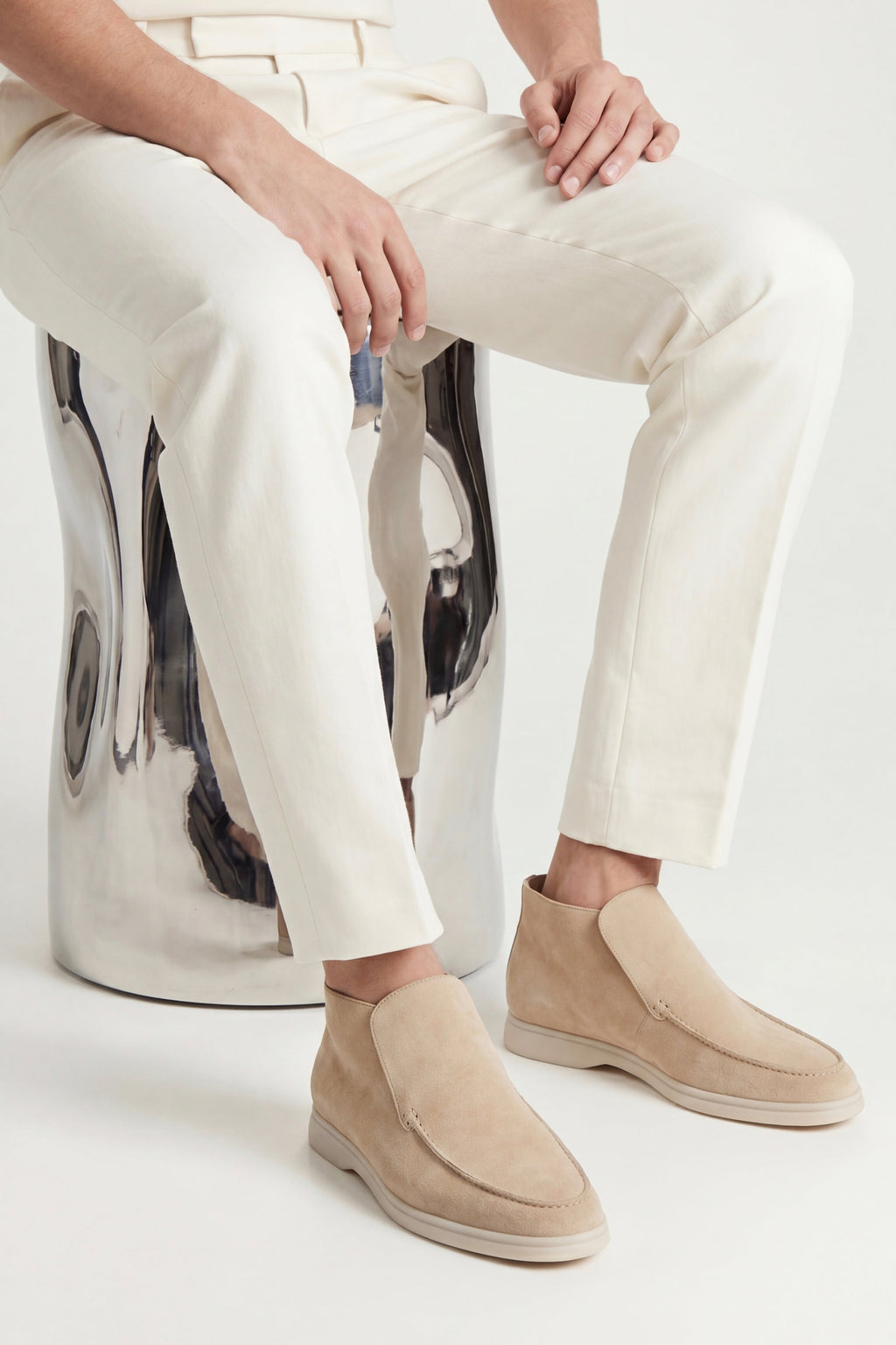 Monaco | Mocassino Aperto Camoscio — Beige