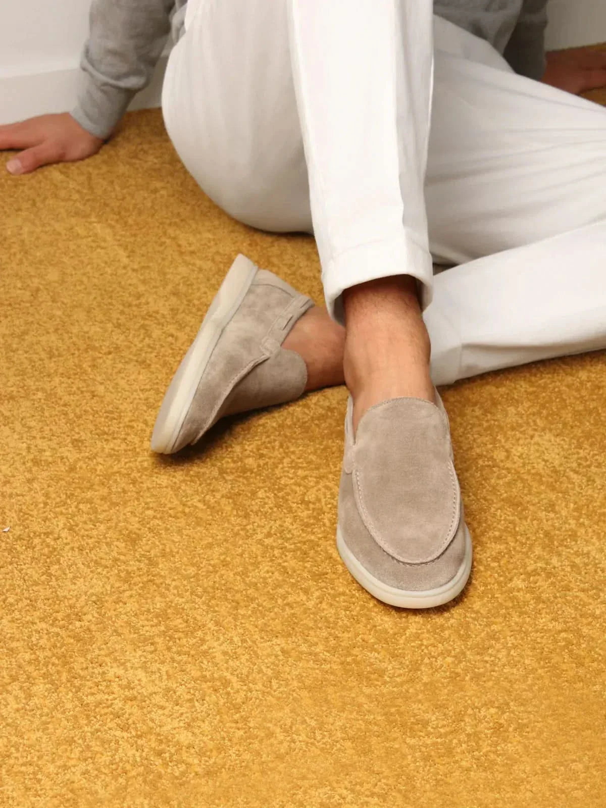 Classico | Mocassino Camoscio — Grigio Chiaro