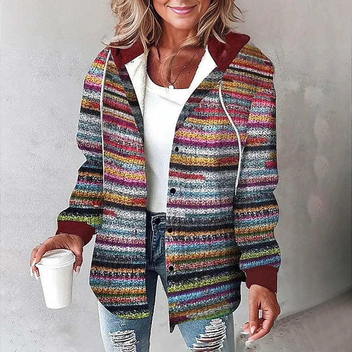Ubalda | Camicia-Giacca Foderata con Cappuccio