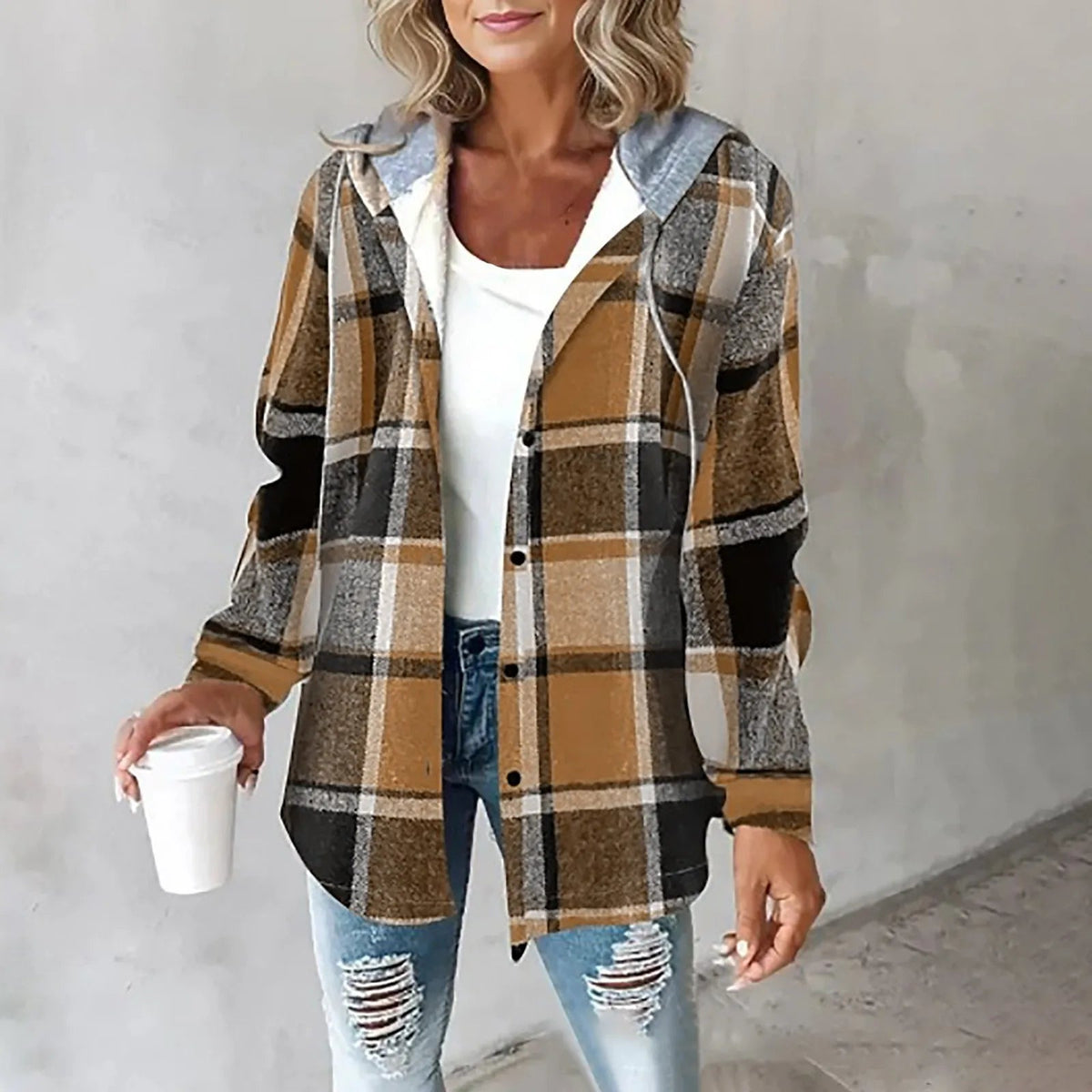 Ubalda | Camicia-Giacca Foderata con Cappuccio