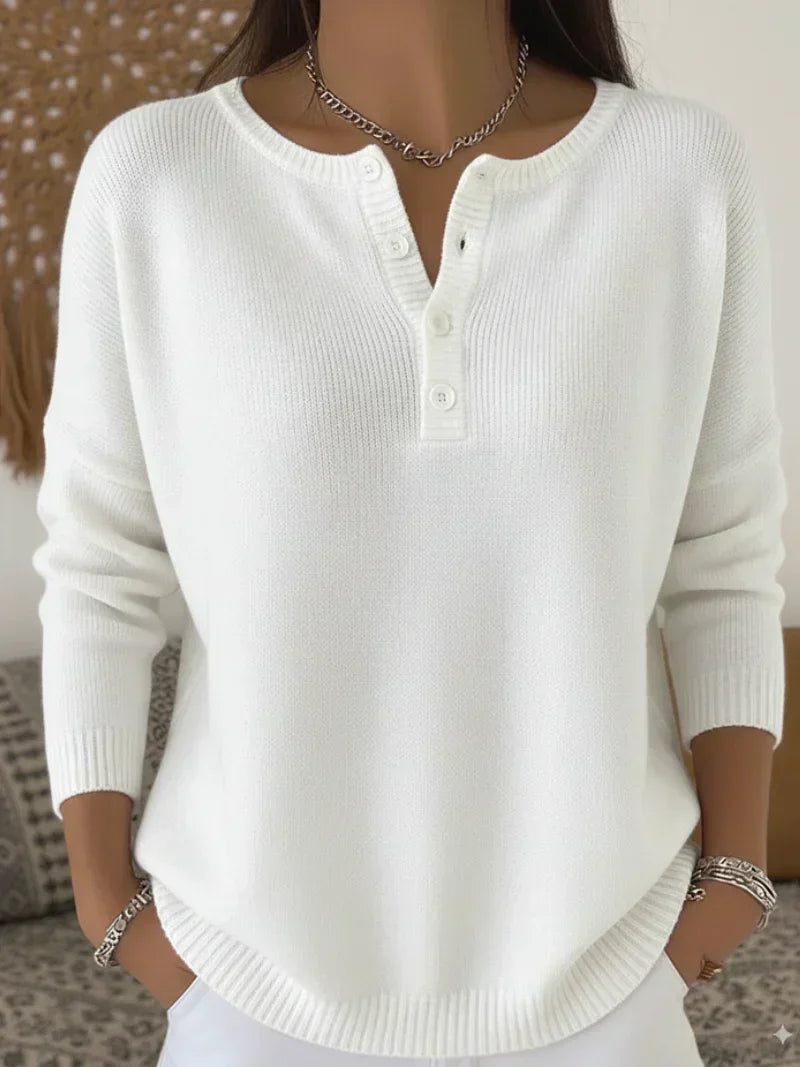 Ernesta | Maglione in Maglia con Bottoni Henley