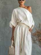 Beatrice | Completo Monospalla Drappeggiato