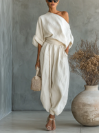 Beatrice | Completo Monospalla Drappeggiato