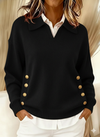 Erminia | Maglione con Collo Polo e Bottoni