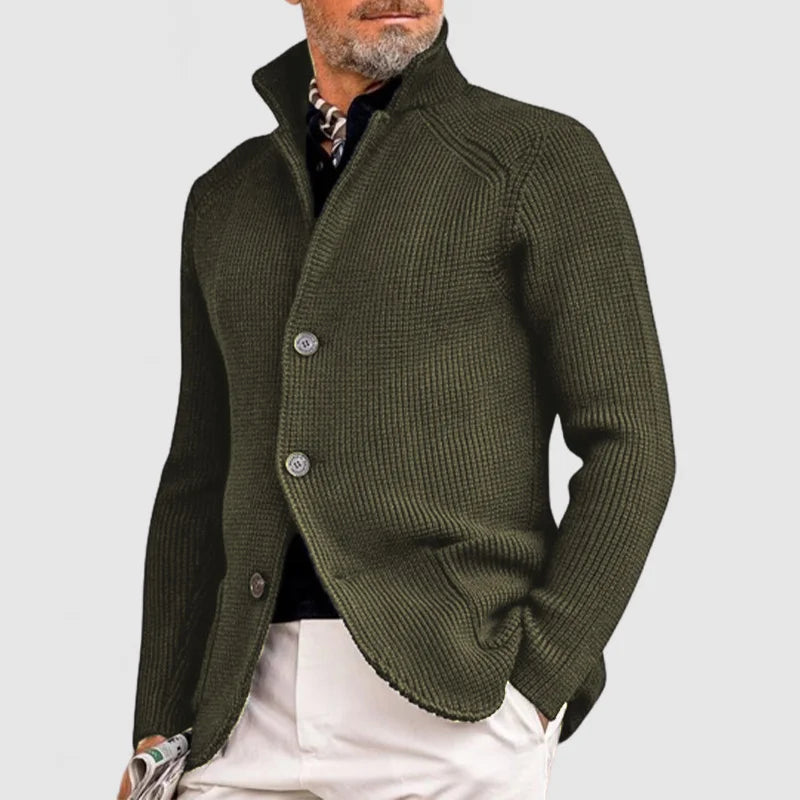 Olimpio | Cardigan con Collo Alto e Bottoni