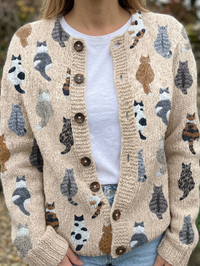 Lidia | Cardigan Stampa Gatti