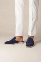 Yacht | Mocassino Aperto Camoscio — Blu Navy