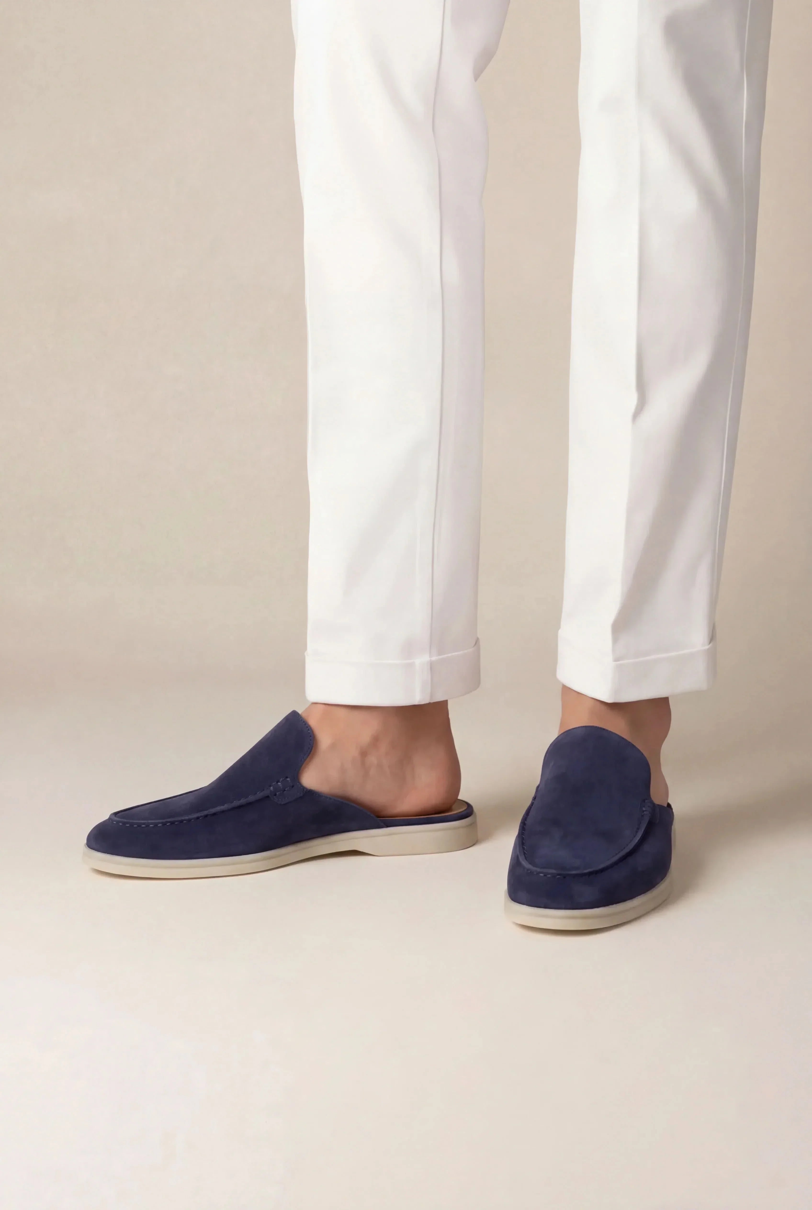 Yacht | Mocassino Aperto Camoscio — Blu Navy