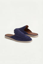 Yacht | Mocassino Aperto Camoscio — Blu Navy