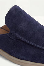 Yacht | Mocassino Aperto Camoscio — Blu Navy