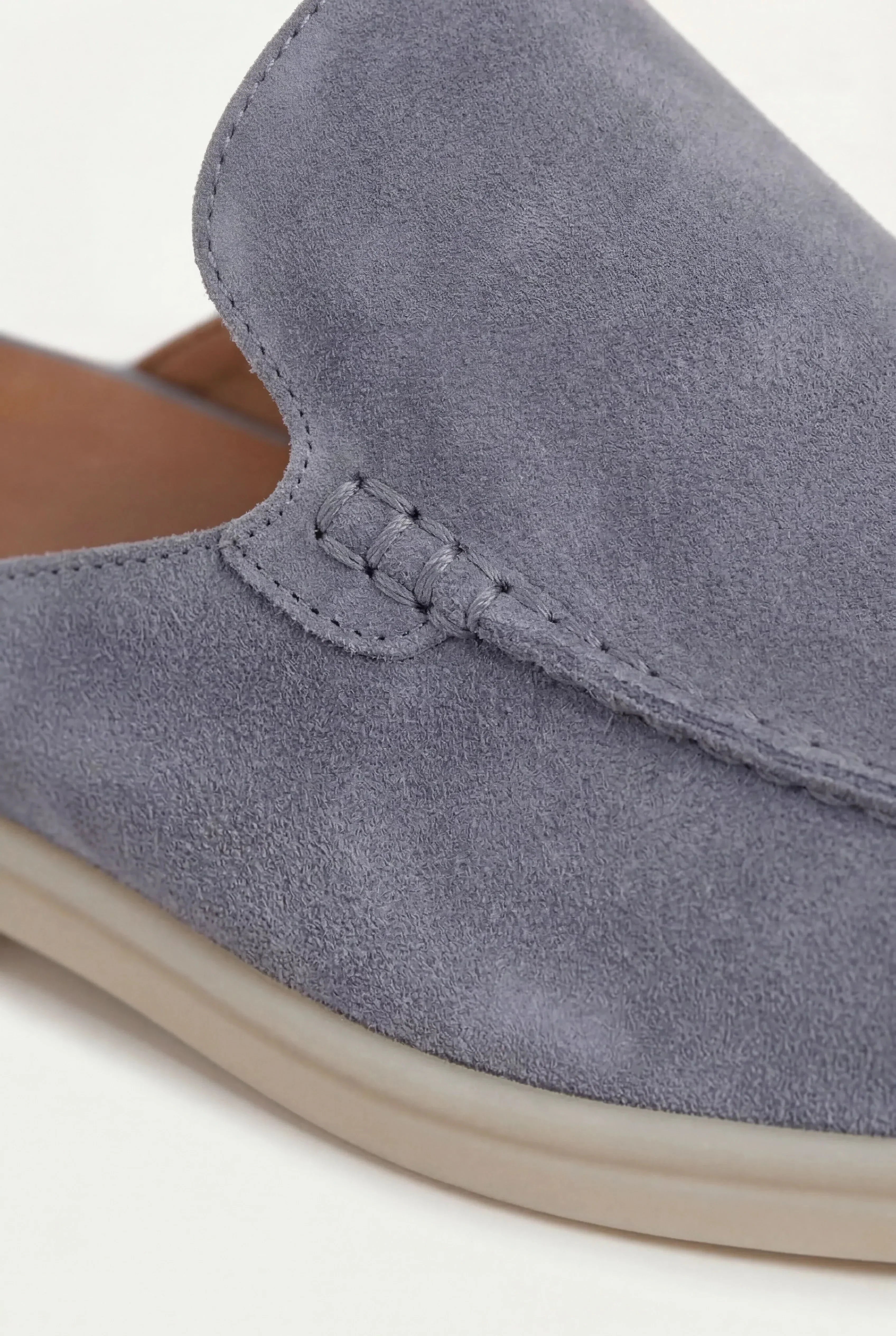 Yacht | Mocassino Aperto Camoscio — Celeste