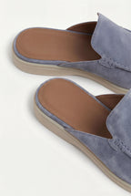 Yacht | Mocassino Aperto Camoscio — Celeste