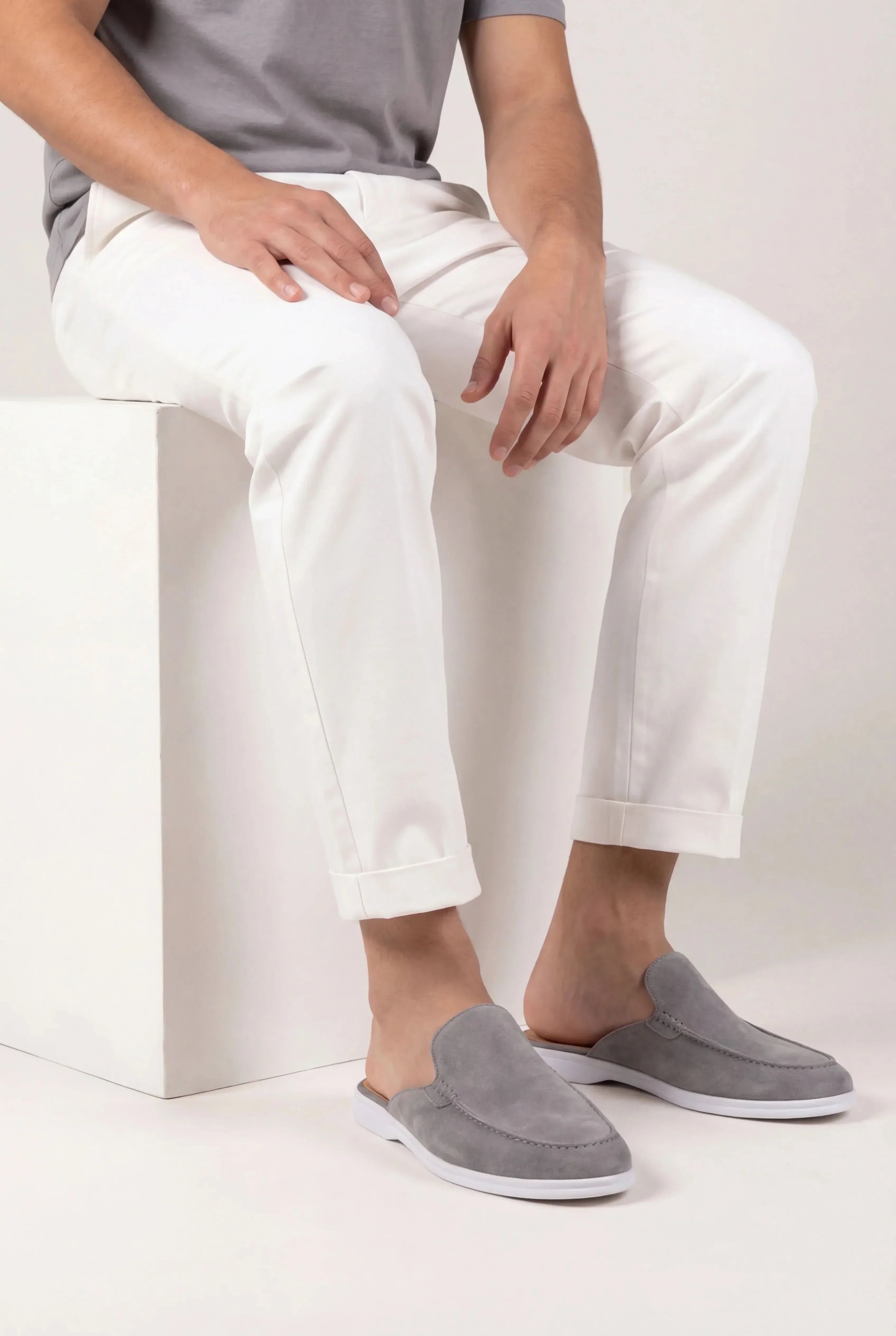 Yacht | Mocassino Aperto Camoscio — Grigio