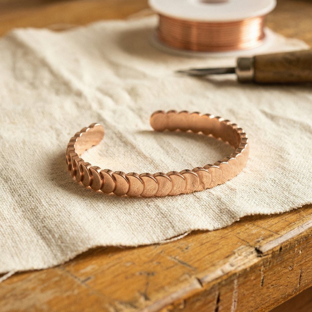 Bracciale in Rame a Scaglie Sovrapposte
