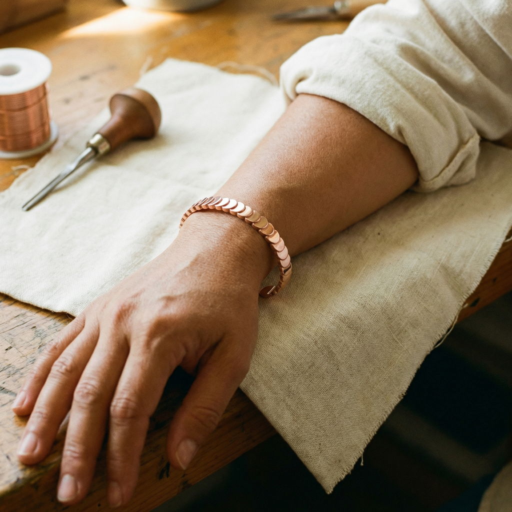 Bracciale in Rame a Scaglie Sovrapposte