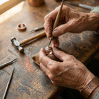 Anello in Rame a Fiori con Bordo Perlato