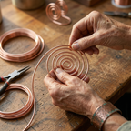 Bracciale a Spirale da Mano in Rame