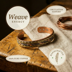 Bracciale in Rame Ritorto Tre Toni