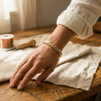 Bracciale in Rame Intrecciato Tre Toni