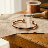 Bracciale in Rame Lucido con Terminali a Sfera