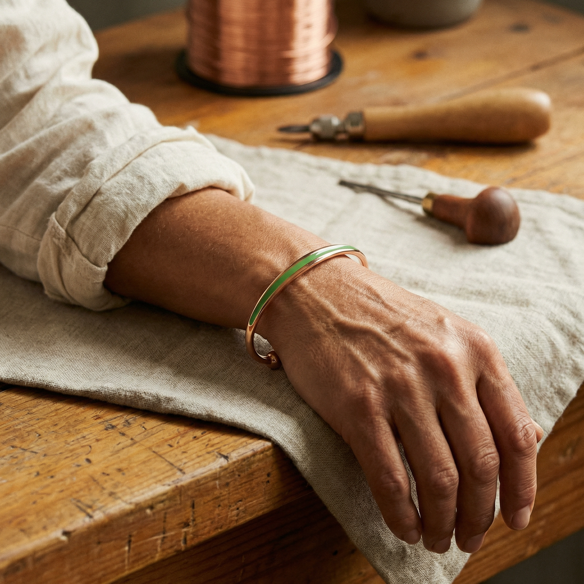 Bracciale in Rame a Fascia Stretta