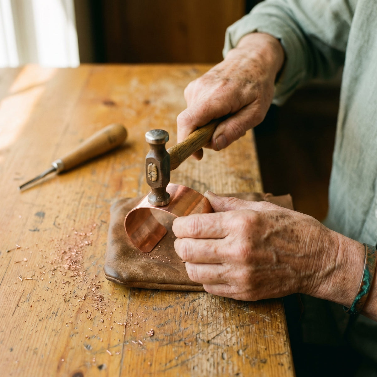 Bracciale in Rame a Coste Strutturali