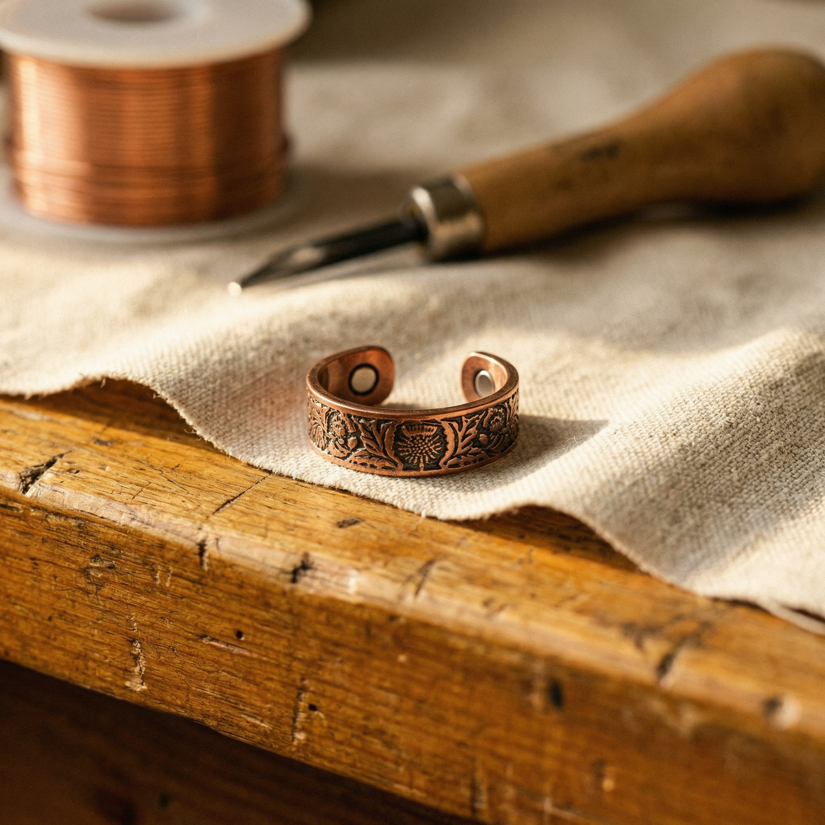 Anello in Rame Puro Regolabile