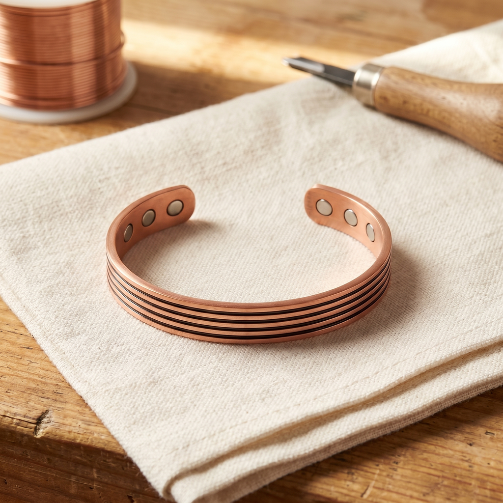 Bracciale in Rame a Cinque Linee