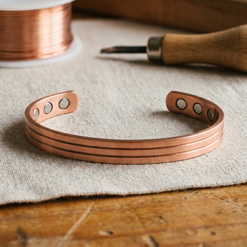 Bracciale in Rame a Tre Scanalature