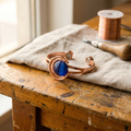 Bracciale in Rame con Pietre Grigio Azzurre