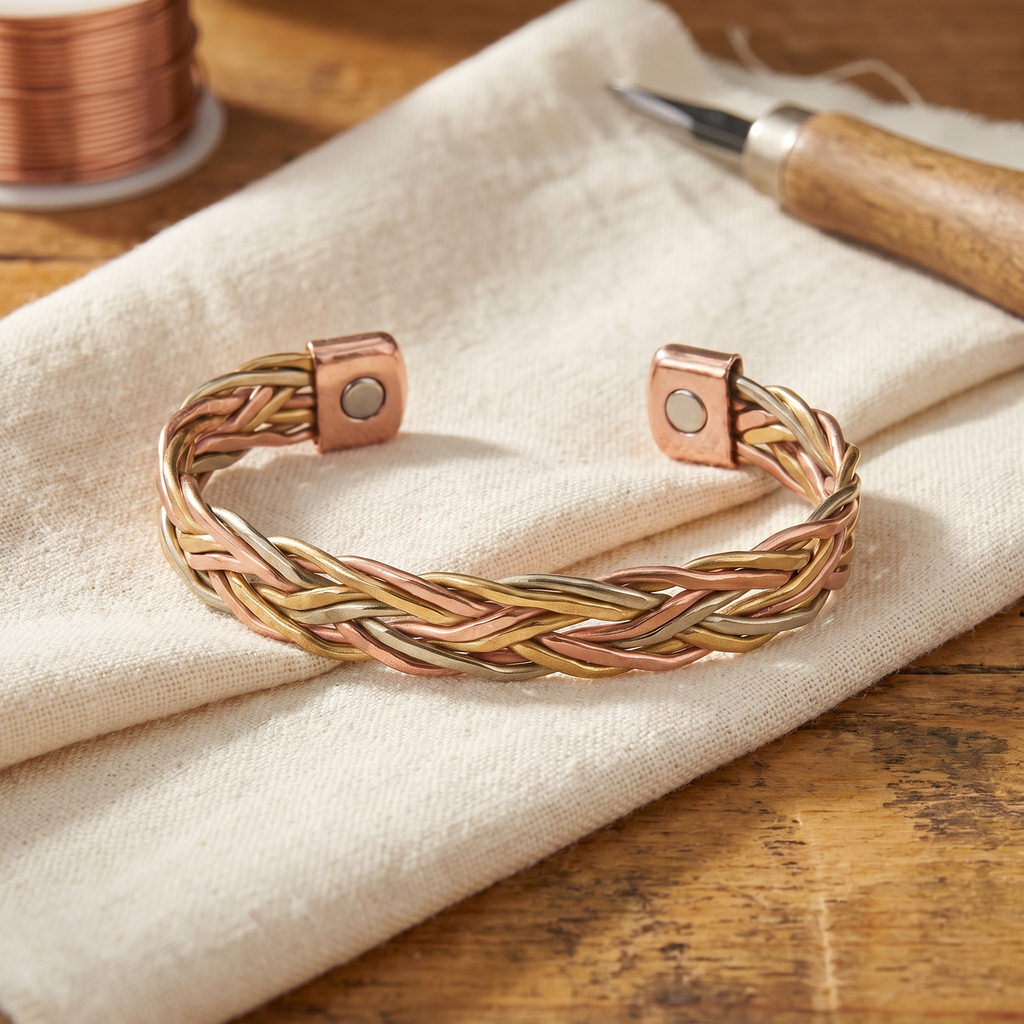 Bracciale in Rame a Spina di Pesce