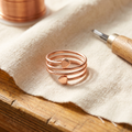Anello in Rame a Spirale con Cuori