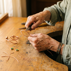 Bracciale in Rame con Pietre Verdi