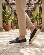 Sorrento | Mocassino Intrecciato in Pelle — Blu