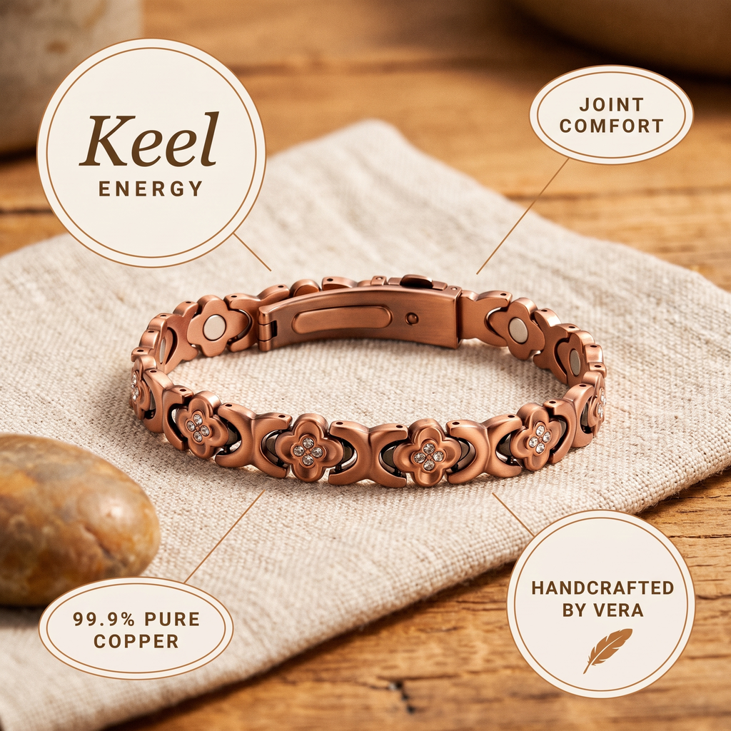 Bracciale in Rame a Maglie Quadrifoglio con Pietre