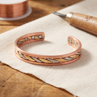 Bracciale in Rame Ritorto Rame Argento e Oro
