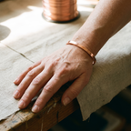 Bracciale in Rame Pieno Lucidato a Mano