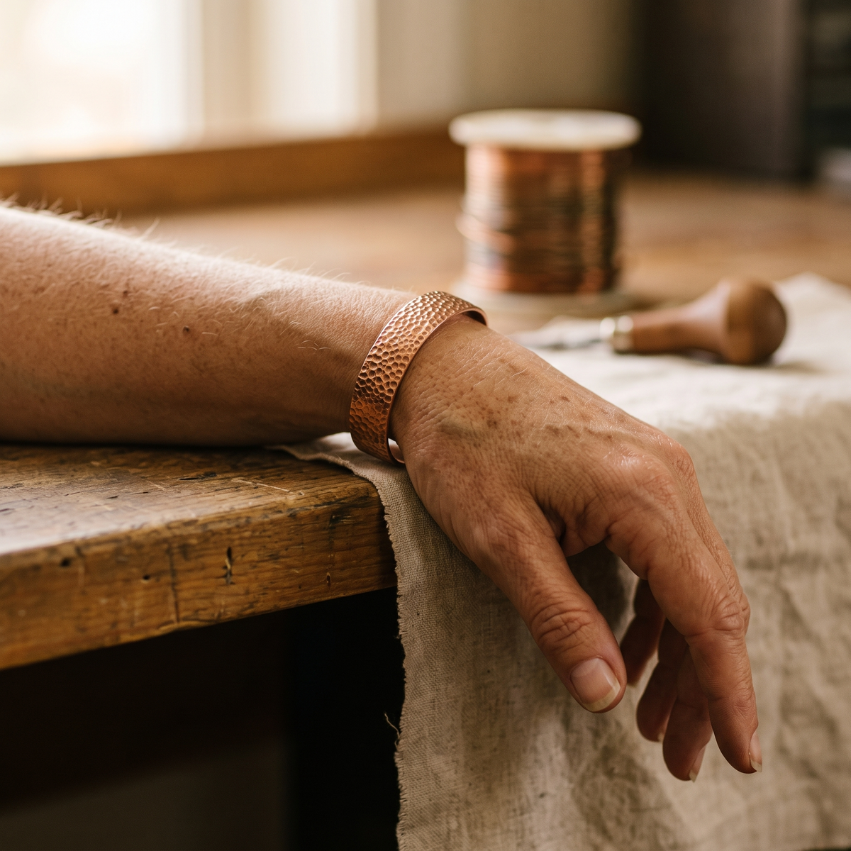 Bracciale in Rame a Superficie Butterata