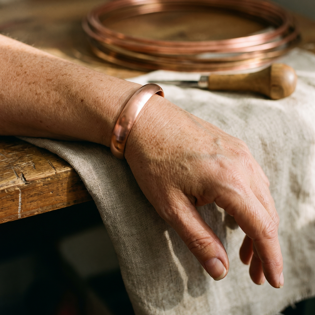 Bracciale in Rame Liscio Forgiato
